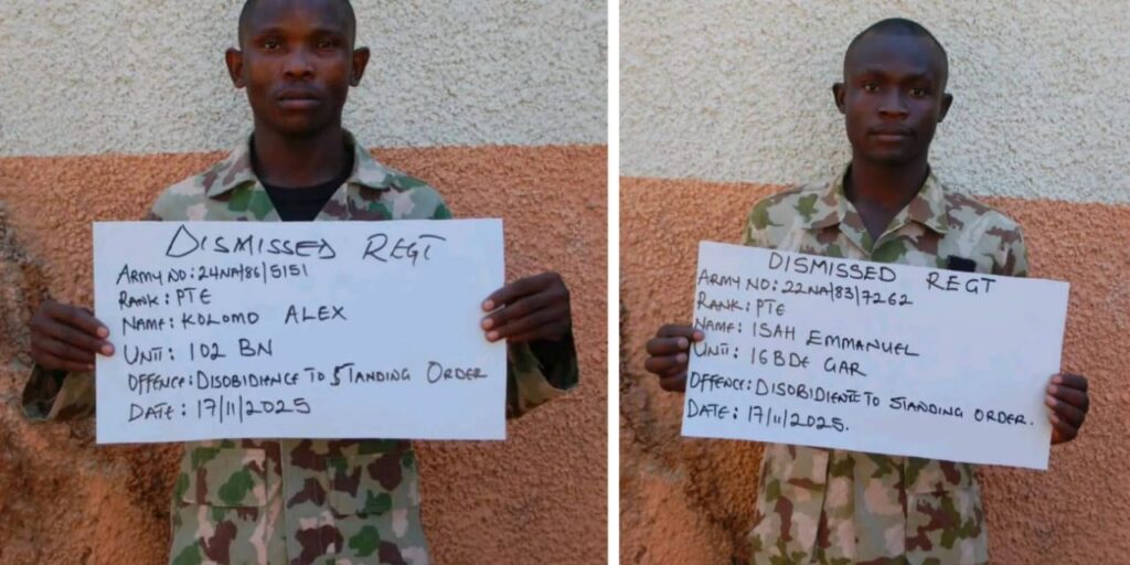 Nigerian Army Dismisses Four Soldiers For Disobeying Standing Orders Amid ISWAP Crisis