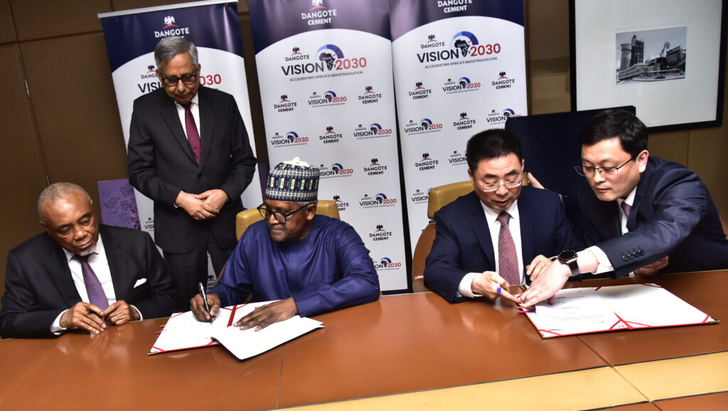 Dangote Cement, Sinoma Seal bn Deal For New Plants, Expansion Across Africa Dangote Cement, Sinoma Seal bn Deal For New Plants, Expansion Across Africa