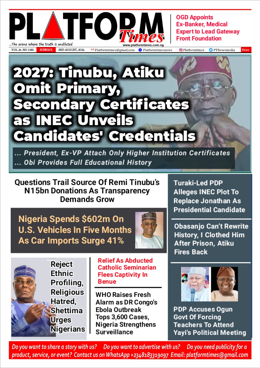 PLATFORM TIMES FRONT PAGE ON SUNDAY, AUGUST 2, 2026 PLATFORM TIMES FRONT PAGE ON SUNDAY, AUGUST 2, 2026